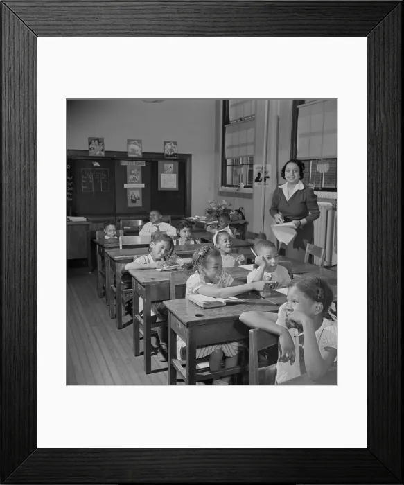 Framed Print : African Americans in a racially segregated Elementary school classroom in Washington, D.C. March 1942. Photo by Collins, Marjory (BSLOC_2016_7_13)