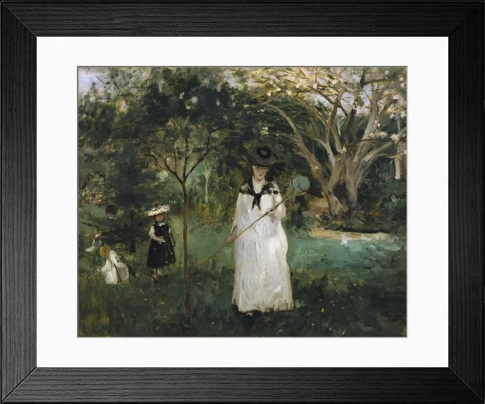 Framed Print : MANET, edouard (1832-1883). The Butterfly Hunt (La Chasse aux papillons). 1874. Impressionism. Oil on canvas. FRANCE. Paris. Musee d'Orsay (Orsay Museum)