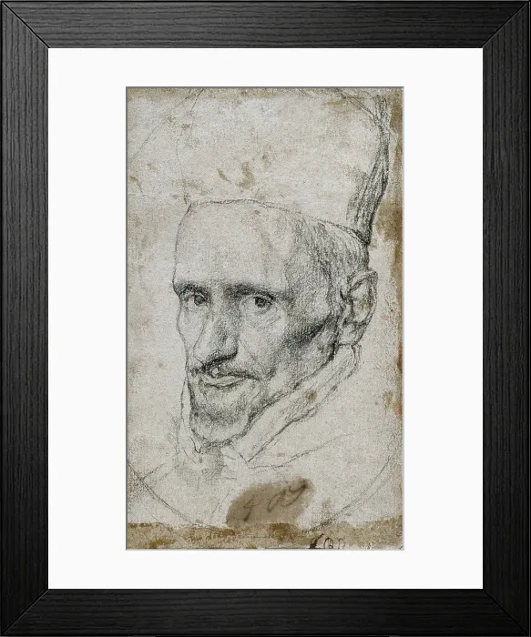 Framed Print : BORJA Y VELASCO, Gaspar de (1580-1645). Spanish cardinal, ecclesiastic and politician. He served as viceroy of Naples. Portrait of Cardinal Borja. Baroque art. Drawing. SPAIN
