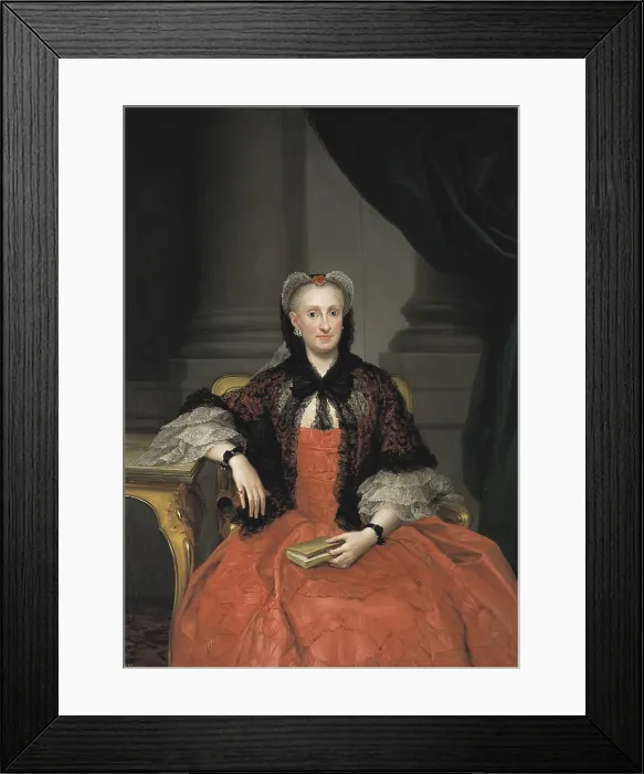 Framed Print : MENGS, Anton Raphael (1728-1779). Maria Amalia of Saxony, Queen of Spain. 1761. Neoclassicism. Oil on canvas. SPAIN. Madrid. Prado Museum