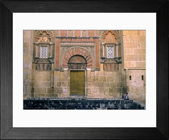 Framed Print : SPAIN. Cordoba. Mezquita (Mosque). details of the exterior Mosque-cathedrals walls, in Torrijos street. Hispano-Moresque art. Caliphate period