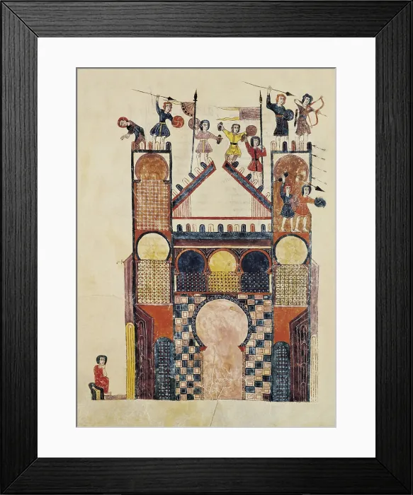 Framed Print : Beatus of Girona. 976. Folio 242r. Representation of the capture of Jerusalem. Codex from the monastery of San Salvador de Tabara to the Commentary on the Apocalypse of St Framed Print : Beatus of Girona. 976. Folio 242r. Representation of the capture of Jerusalem. Codex from the monastery of San Salvador de Tabara to the Commentary on the Apocalypse of St