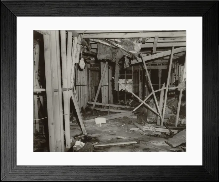 Framed Print : Bomb attack on NAACP. Ku Klux Klan bomb damage to the home of Dr. C.O. Simpkins, vice president of the NAACP's Shreveport, Louisiana branch. 1957