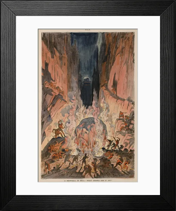 Framed Print : Wall Street as Hell. A snowball in hell - what chance has it got?