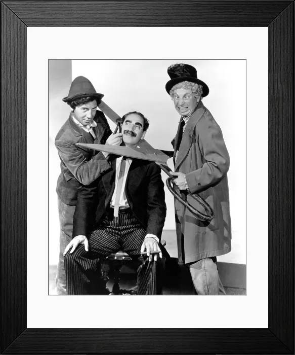Framed Print : AT THE CIRCUS, from left: Chico Marx, Groucho Marx, Harpo Marx, 1939