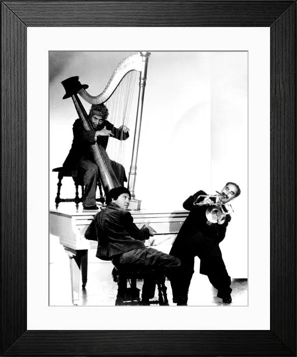 Framed Print : AT THE CIRCUS, top: Harpo Marx, bottom from left: Chico Marx, Groucho Marx, 1939