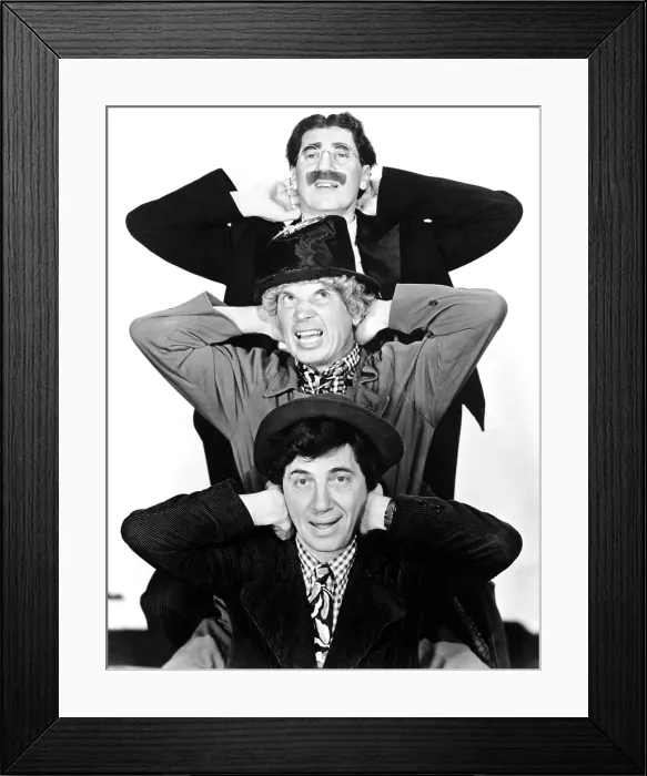 Framed Print : AT THE CIRCUS, from top to bottom: Groucho Marx, Harpo Marx, Chico Marx, (The Marx Brothers), 1939