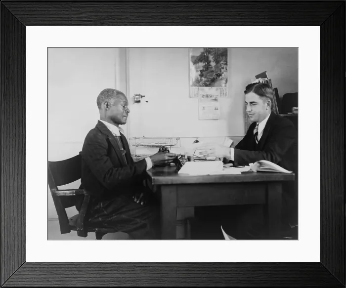 Framed Print : An African American farmer repays his Farm Security Administration (FSA) loan