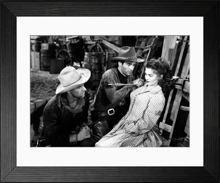 Framed Print : RED RIVER, from left: John Ireland, Montgomery Clift, Joanne Dru, 1948