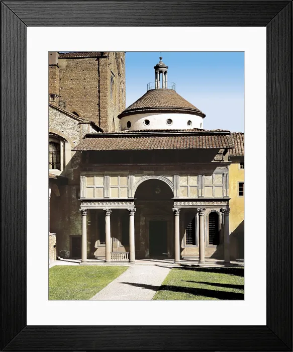 Framed Print : Brunelleschi, Filippo (1377-1446). Pazzi Chapel. 1430-1446. ITALY. Florence. Church of Santa Croce. Renaissance art. Quattrocento. Architecture