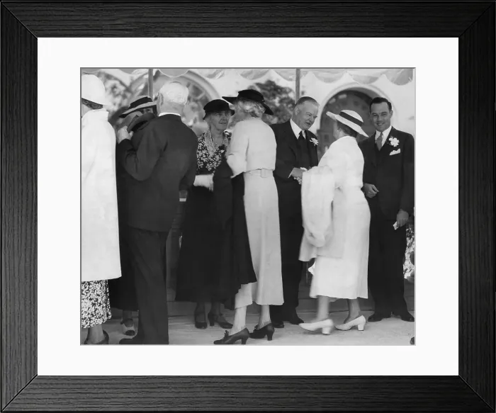 Framed Print : Former President Herbert Hoover and Lou Hoover receiving guests at San Diego Exposition, 1935. (BSLOC_2015_16_95) Framed Print : Former President Herbert Hoover and Lou Hoover receiving guests at San Diego Exposition, 1935. (BSLOC_2015_16_95)