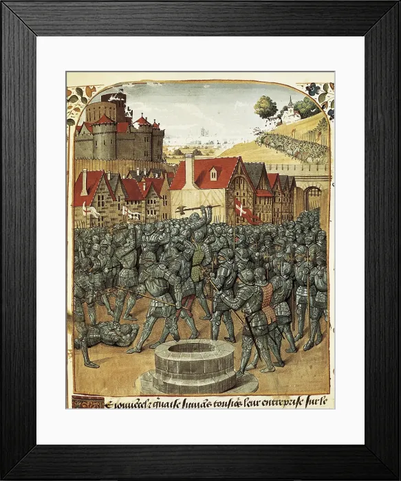 Framed Print : BUEIL, John V of (1406-1477). Noble French, companion in the military campaign of Joan of Arc. Fighting in a city square