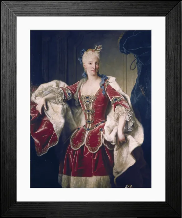 Framed Print : RANC, Jean (1674-1735). Portrait of Elizabeth Farnese, second wife of Philip V of Spain. ca. 1714 - ca. 1734. Rococo. Oil on canvas. SPAIN. Madrid. Prado Museum