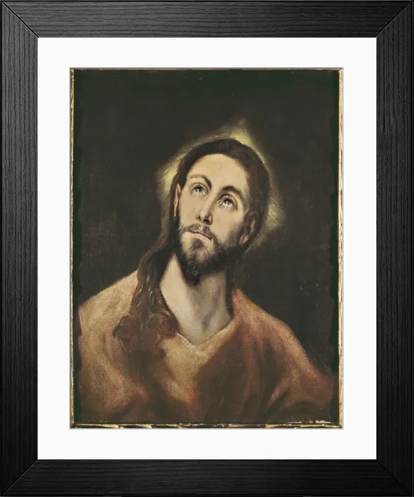 Framed Print : Greco, Domenikos Theotokopoulos, called El (1541-1614). The Saviour (1590 - 1595). Mannerism art. Oil on canvas. SPAIN. Donostia. San Telmo Museum