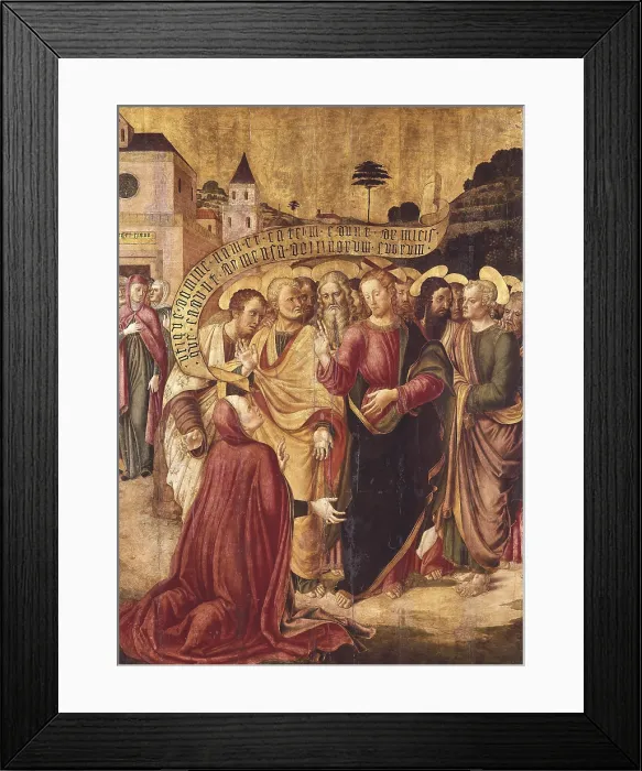 Framed Print : BASTIANI, Lazzaro (1449-1512). Christ and the Cananeans. end 15th c. Renaissance art. Quattrocento. Oil. ITALY. Venice. Gallerie dell'Accademia (Academy Gallery) Framed Print : BASTIANI, Lazzaro (1449-1512). Christ and the Cananeans. end 15th c. Renaissance art. Quattrocento. Oil. ITALY. Venice. Gallerie dell'Accademia (Academy Gallery)