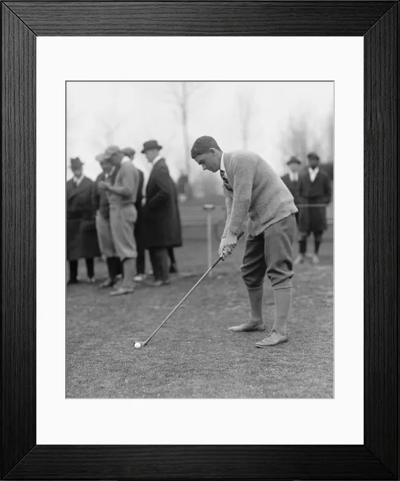 Framed Print : American professional golfer Johnny Farrell in 1921. He won 27 professional matches from 1921-1941. He won the U.S