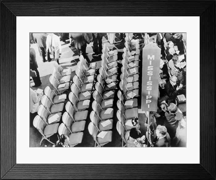 Framed Print : Empty seats of the Mississippi delegation at the 1964 Democratic National Convention