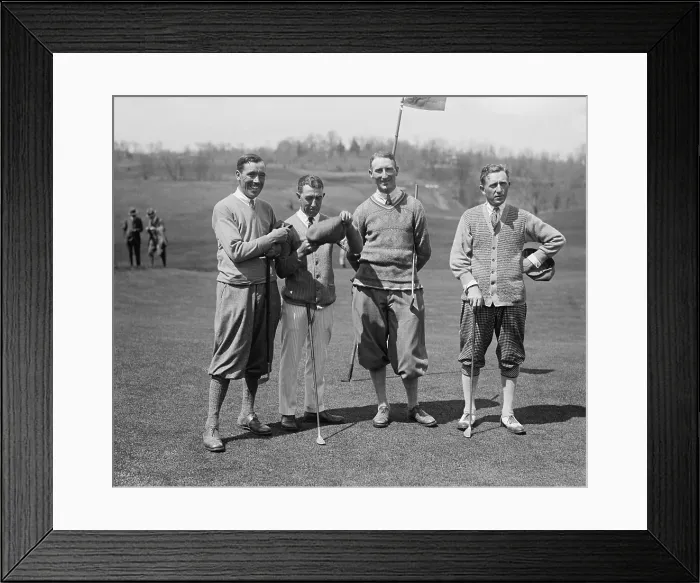 Framed Print : Golfers J.W. Ockenden, Fred McLeod, Arthur S. Havers, Jock Hutchison, April 22, 1924. McLeod and Hutchison were professional players and later inducted into the PGA Hall of Fame