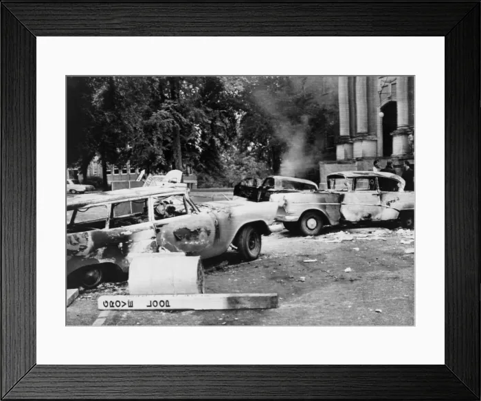 Framed Print : Segregationist riot at Old Miss Framed Print : Segregationist riot at Old Miss