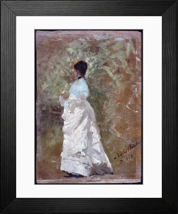 Framed Print : Walking in the Garden (Passeggiata in giardino), by Giuseppe De Nittis, 1875, 19th Century, oil on canvas, 20 x 12 cm - Italy, Puglia, Barletta, Giuseppe De Nittis Collection Framed Print : Walking in the Garden (Passeggiata in giardino), by Giuseppe De Nittis, 1875, 19th Century, oil on canvas, 20 x 12 cm - Italy, Puglia, Barletta, Giuseppe De Nittis Collection