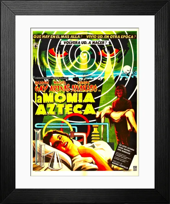 Framed Print : AZTEC MUMMY, (aka LA MOMIA AZTECA), Mexican poster, Rosa Arenas (aka Rosita Arenas), 1957