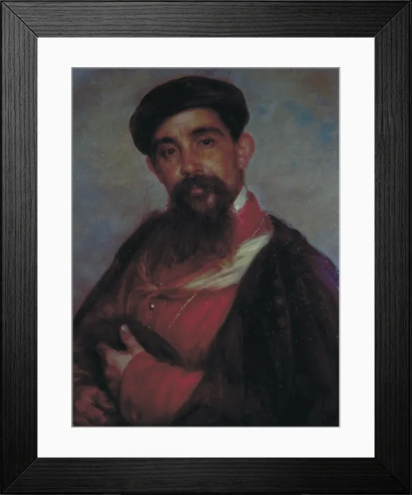 Framed Print : Portrait of Vittore Tasca (Ritratto di Vittore Tasca), by Giovanni Carnovali, 1862 - 1863, 19th Century, oil on canvas, 63 x 51 cm - Private collection. Whole artwork view