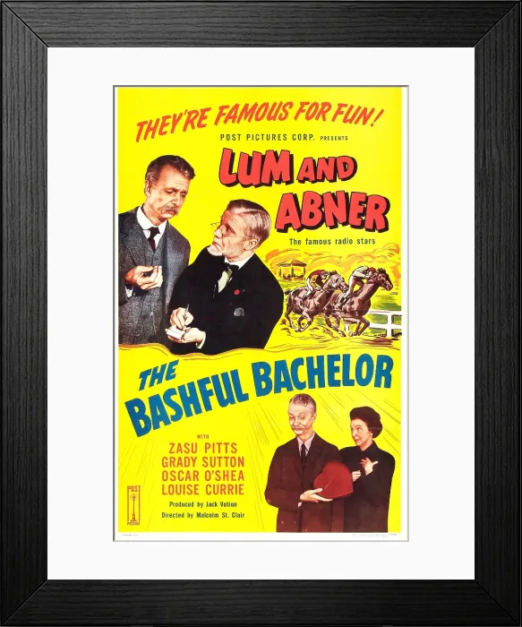 Framed Print : THE BASHFUL BACHELOR, US poster, Chester Lauck, Norris Goff, bottom right: Chester Lauck, Zasu Pitts, 1942