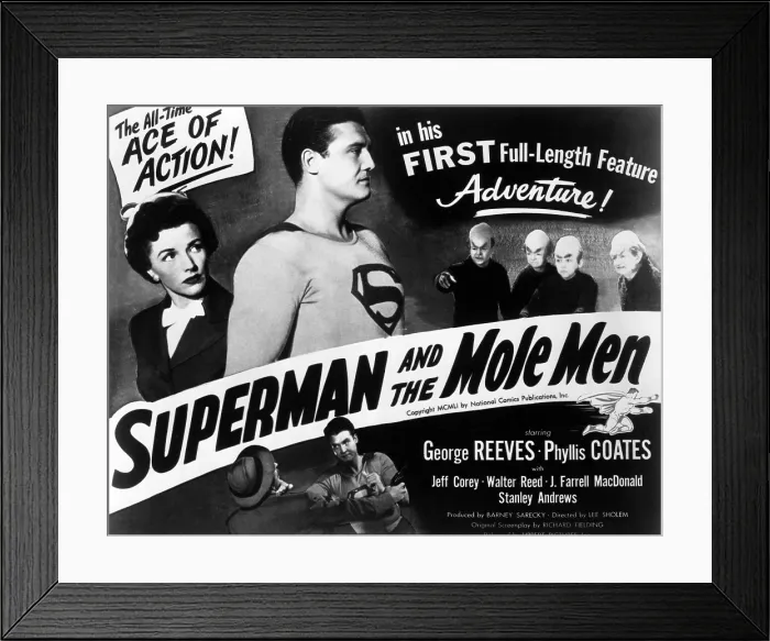 Framed Print : SUPERMAN AND THE MOLE MEN, Phyllis Coates, George Reeves, 1951