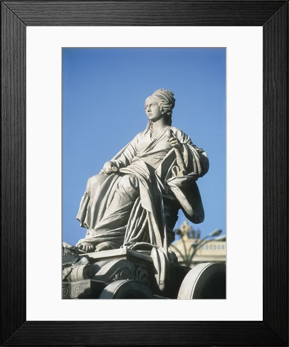 Framed Print : SPAIN. MADRID (AUTONOMOUS COMMUNITY). Madrid. The Fountain of Cibeles (1782), designed by Ventura Rodriguez. Neoclassicism. Sculpture on marble. - J