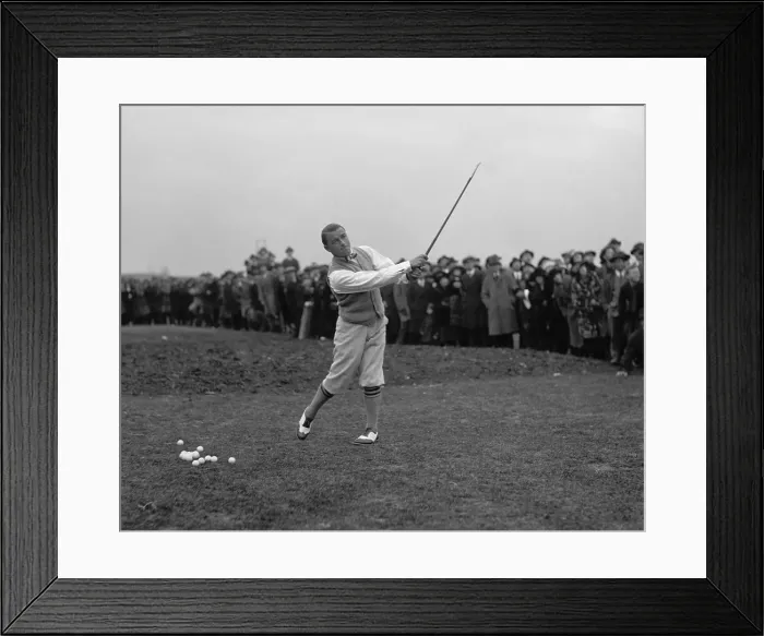 Framed Print : American professional golfer Gene Sarazen playing before a crowd of spectators, Dec. 9, 1922. At age 20, Sarazen won his first major championships in 1922: U.S Framed Print : American professional golfer Gene Sarazen playing before a crowd of spectators, Dec. 9, 1922. At age 20, Sarazen won his first major championships in 1922: U.S