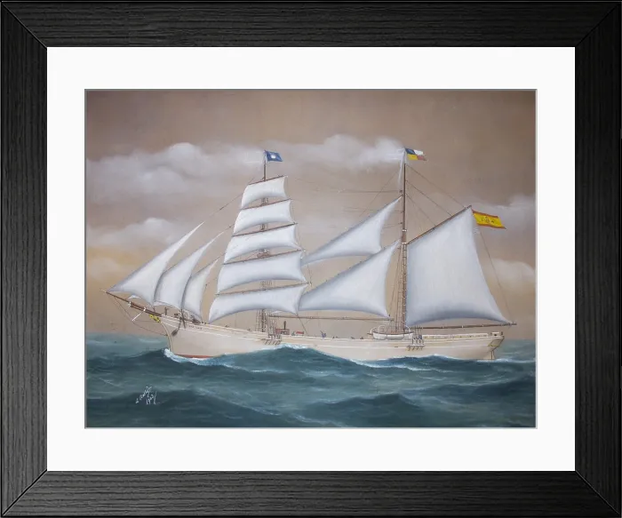 Framed Print : Saint Louis Brigantine. Painting by J. Bastida, 1903. - Iberfoto / Everett Collection (576387)**US SALES ONLY** Framed Print : Saint Louis Brigantine. Painting by J. Bastida, 1903. - Iberfoto / Everett Collection (576387)**US SALES ONLY**