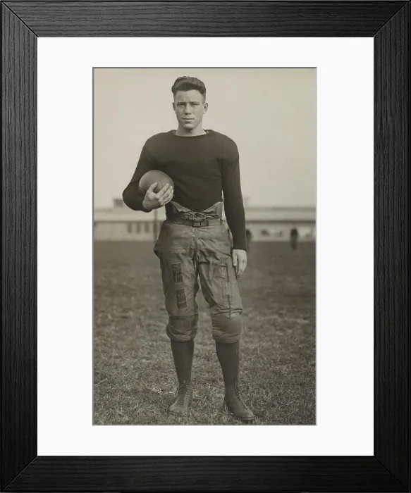 Framed Print : Annapolis halfback, Tom Hamilton, 1924-26, rose to the rank of rear admiral in the U.S. Navy. During World War 2 he served aboard the aircraft carrier USS Enterprise