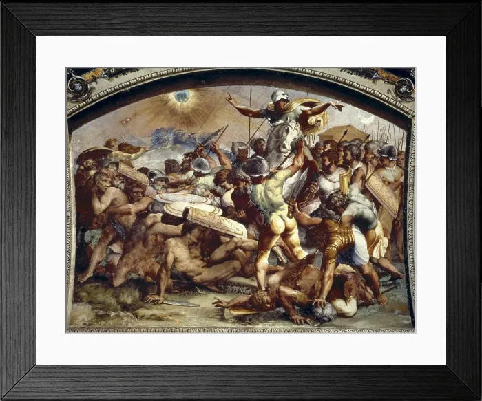 Framed Print : Raphael (1483-1520). Logge. Joshua Stopping the Sun. 1518-1519. VATICAN CITY. Vatican Palaces. Renaissance art. Cinquecento. Fresco