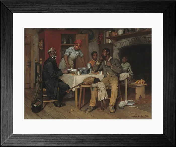 Framed Print : A Pastoral Visit, by Richard Norris Brooke, 1881, American painting, oil on canvas