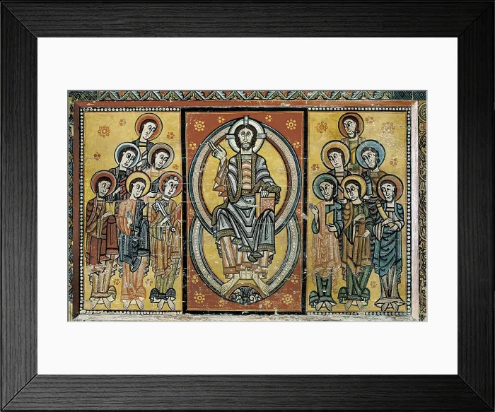 Framed Print : SEU D URGELL, Master of (12th century). Altar Frontal from La Seu d'Urgell, also known as the Apostles Frontal. 1st half 12th c Framed Print : SEU D URGELL, Master of (12th century). Altar Frontal from La Seu d'Urgell, also known as the Apostles Frontal. 1st half 12th c
