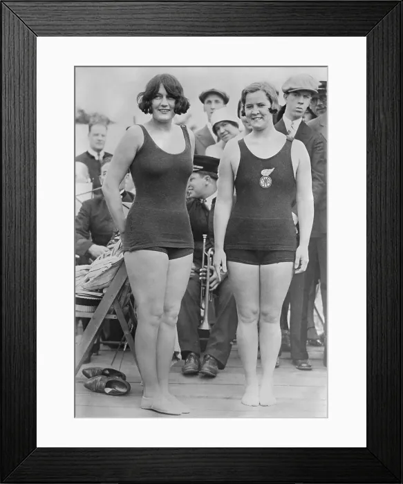 Framed Print : Aileen Riggin, Olympic diving champion and swimmer Gertrude Ederle. They both won medals at the 1924 Summer Olympics in Paris. (BSLOC_2015_17_134) Framed Print : Aileen Riggin, Olympic diving champion and swimmer Gertrude Ederle. They both won medals at the 1924 Summer Olympics in Paris. (BSLOC_2015_17_134)