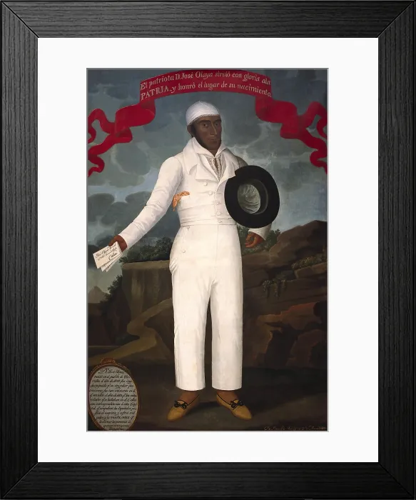 Framed Print : OLAYA BALANDRA, jose Silverio (1782 - 1823). Pioneer and hero of the Peruvian War of Independence. 1823's portrait by Jose Gil de Castro (1785-1841). 204x123 cm Framed Print : OLAYA BALANDRA, jose Silverio (1782 - 1823). Pioneer and hero of the Peruvian War of Independence. 1823's portrait by Jose Gil de Castro (1785-1841). 204x123 cm