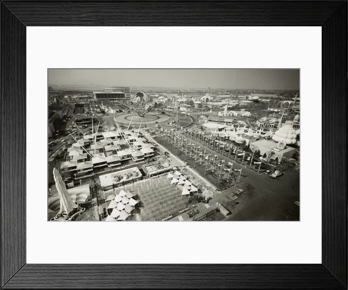Framed Print : Aerial view of Unisphere and other exhibits at New York World's Fair in 1964. In the far background is the then new Shea Stadium Framed Print : Aerial view of Unisphere and other exhibits at New York World's Fair in 1964. In the far background is the then new Shea Stadium