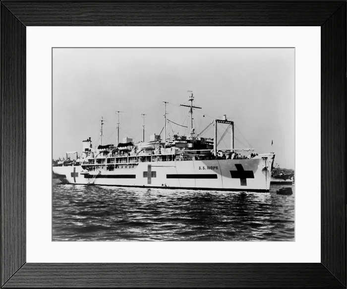 Framed Print : The SS HOPE was a peace-time hospital ship that took health education and improved care to developing nations in the 1960s. May 17, 1960