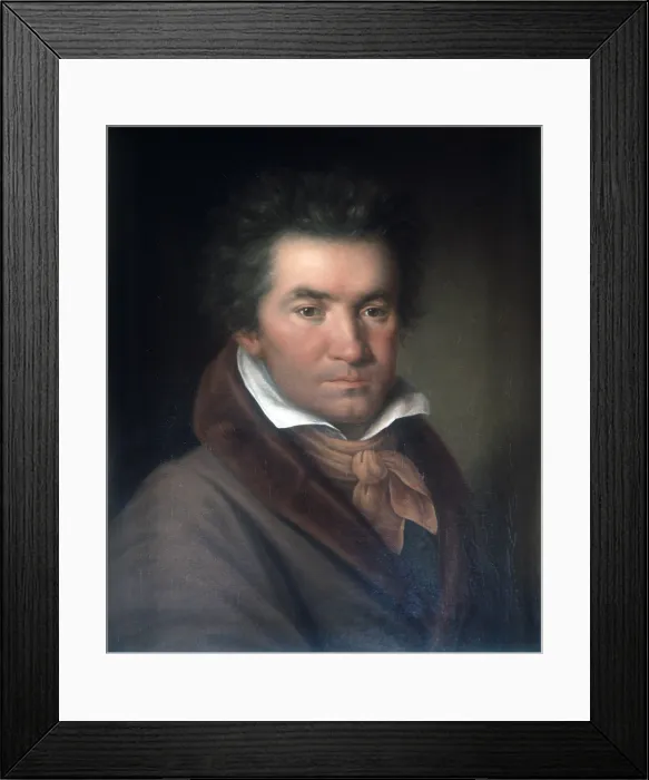 Framed Print : Portrait of Ludwig van Beethoven, by Joseph Willibrord Mahler, 1815, 19th Century, oil on canvas - Austria, Wien, Gesellschaft der Musikfreunde. Whole artwork view Framed Print : Portrait of Ludwig van Beethoven, by Joseph Willibrord Mahler, 1815, 19th Century, oil on canvas - Austria, Wien, Gesellschaft der Musikfreunde. Whole artwork view