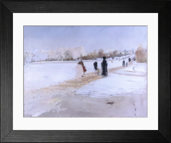 Framed Print : Bois de Boulogne Road (Avenue de Bois de Boulogne), by Giuseppe De Nittis, 19th Century - Italy, Puglia, Barletta, Giuseppe De Nittis Collection. Whole artwork view