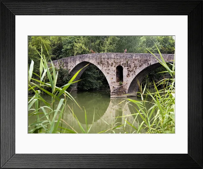 Framed Print : SPAIN. Pamplona. Bridge of `La Magdalena (romanesque bridge). Romanesque art. - Lucas Vallecillos / Iberfoto / Everett Collection (353837)**US SALES ONLY**