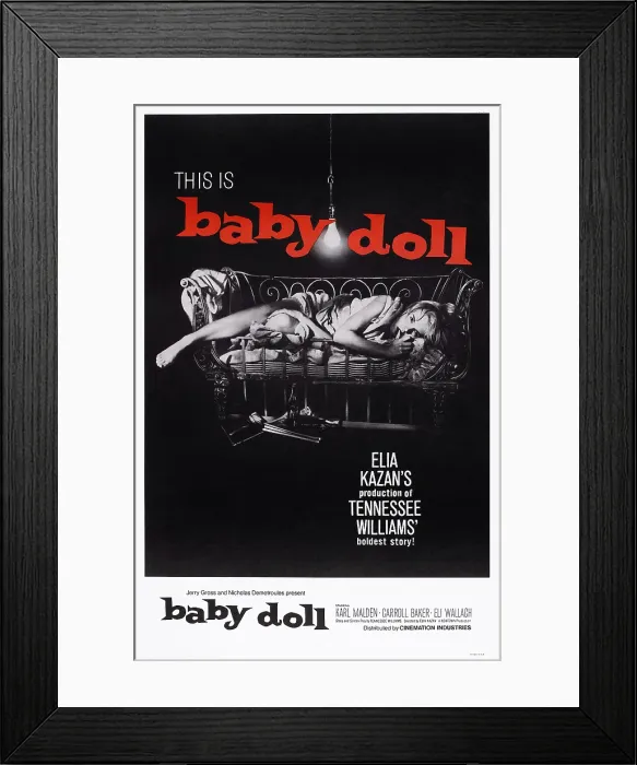 Framed Print : BABY DOLL, US poster art, Carroll Baker, 1956