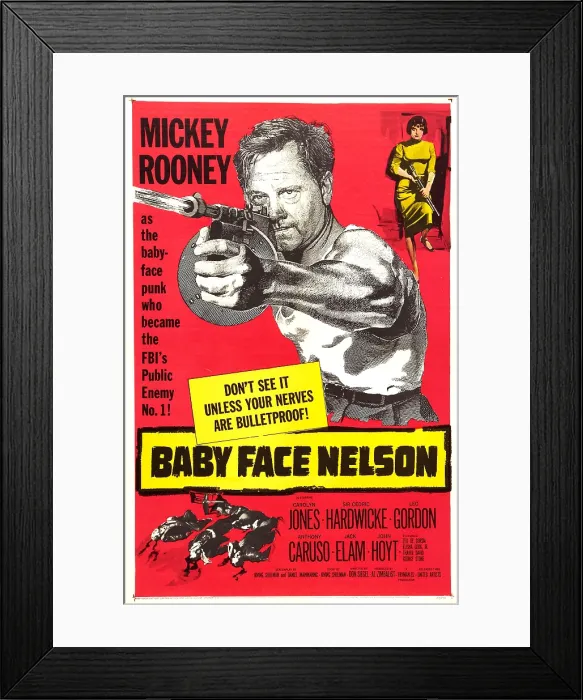 Framed Print : BABY FACE NELSON, US poster, from left: Mickey Rooney, Carolyn Jones, 1957 Framed Print : BABY FACE NELSON, US poster, from left: Mickey Rooney, Carolyn Jones, 1957