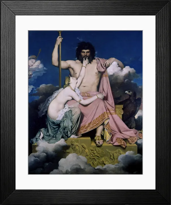 Framed Print : Thetis begs Jupiter, by Jean Auguste Dominique Ingres, 1811, 19th Century, oil on canvas, 327 x 260 cm - France, Aix-en-Provence, Granet Musum. Whole artwork view