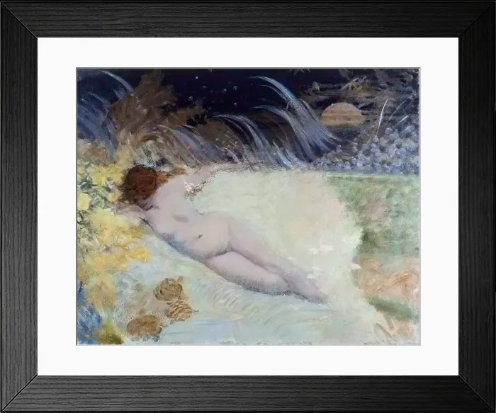 Framed Print : Ondina, by Giuseppe De Nittis, 1883, 19th Century, oil on canvas, 64 x 80 cm - Italy, Puglia, Barletta, Giuseppe De Nittis Collection. Whole artwork view Framed Print : Ondina, by Giuseppe De Nittis, 1883, 19th Century, oil on canvas, 64 x 80 cm - Italy, Puglia, Barletta, Giuseppe De Nittis Collection. Whole artwork view