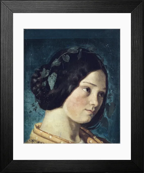 Framed Print : Zelie Courbet, by Gustave Courbet, Ca. 1842, 19th Century, oil on canvas, 63, 5 x 53 cm - France, Paris, Petit Palais, Paris Museum of Fine Arts. Whole artwork view