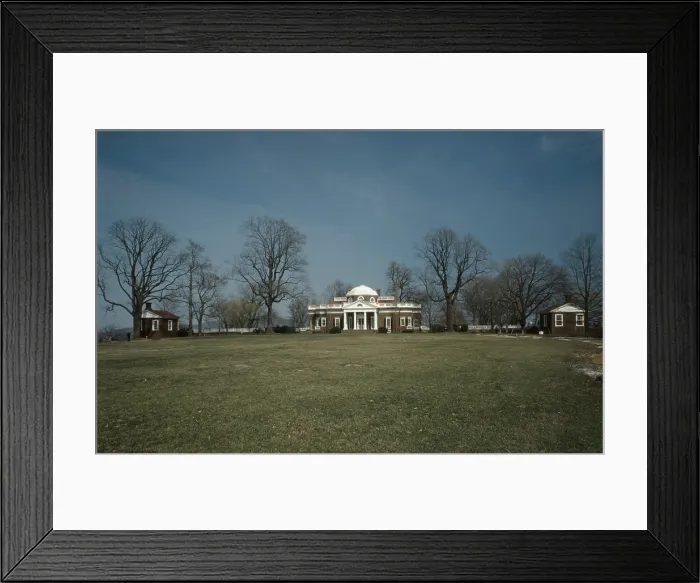 Framed Print : Monticello, the home built by Thomas Jefferson in the 1770s. West Front from a distance. 1978 Framed Print : Monticello, the home built by Thomas Jefferson in the 1770s. West Front from a distance. 1978