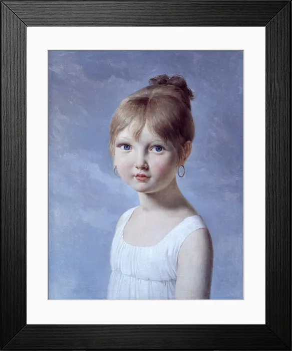 Framed Print : Portrait of the Daughter, by Pierre-Narcisse Gurin, 19th Century, oil on canvas - France, Boulogne sur Mer, Fine Arts and Archelogy Museum. Whole artwork view