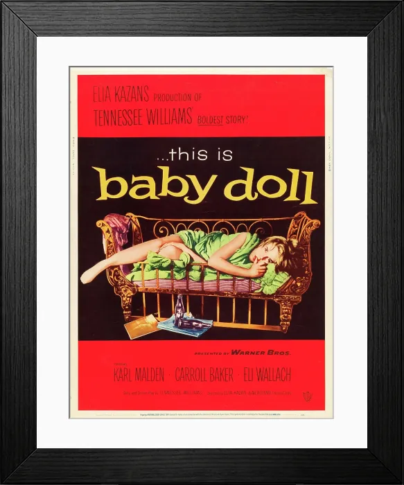Framed Print : BABY DOLL, Carroll Baker on US poster art, 1956